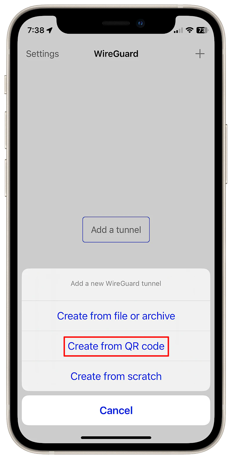 Add Tunnel